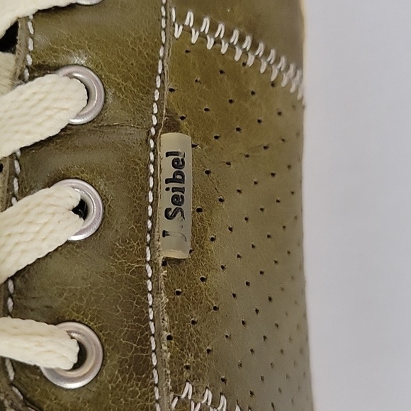 Josef Seibel Women's Classic Caspian Fashion Green Leather Sneakers, Size 9-9.5 - Picture 6 of 12